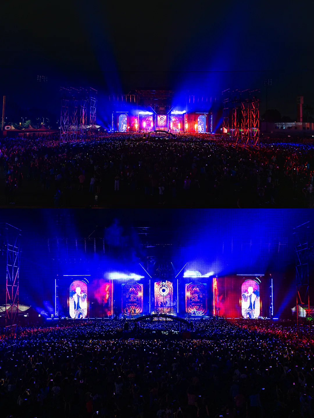 Crowd recording the live show